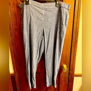 J. Jill Linen pants blue 2X linen stretch EUC
